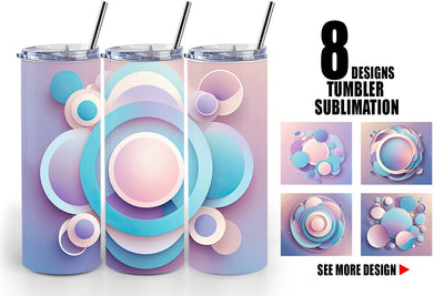 Tumbler Wrap Pastel Organic Shapes Sublimation artnoy 