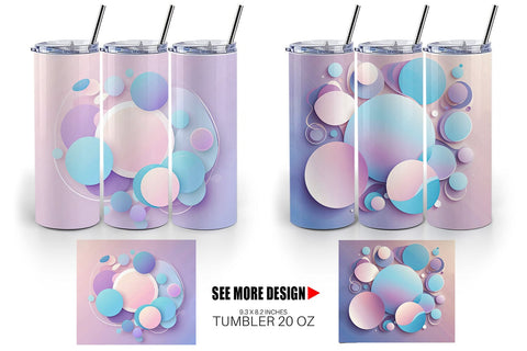 Tumbler Wrap Pastel Organic Shapes Sublimation artnoy 
