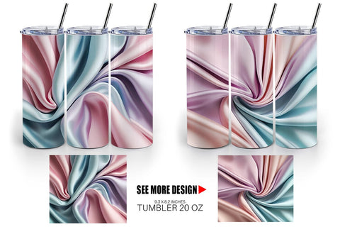 Tumbler Wrap Pastel Silk Satin Sublimation artnoy 