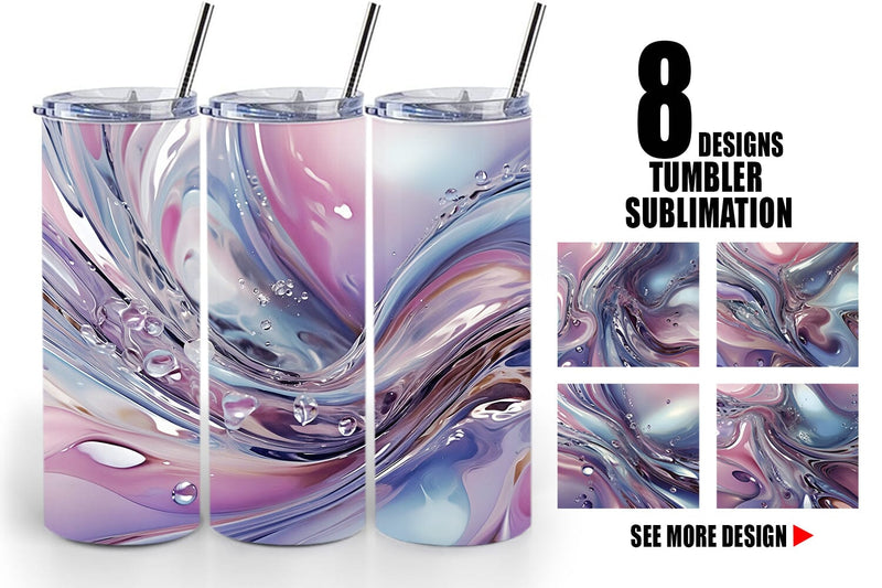 Tumbler Wrap Pastel Swirl Liquid Sublimation artnoy 