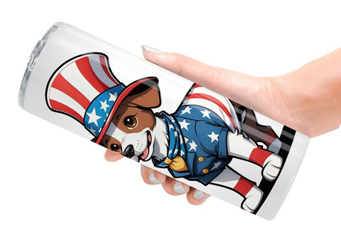 Tumbler Wrap Patriotic Dog Sublimation artnoy 