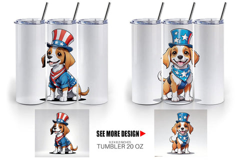 Tumbler Wrap Patriotic Dog Sublimation artnoy 