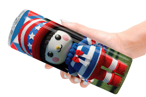 Tumbler Wrap Patriotic Doll Crochet Sublimation artnoy 
