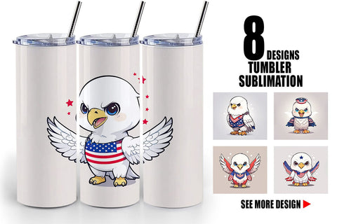 Tumbler Wrap Patriotic Eagle Sublimation artnoy 