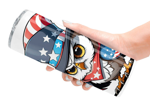 Tumbler Wrap Patriotic Owl Sublimation artnoy 