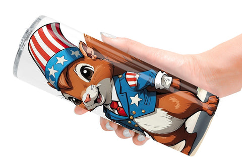 Tumbler Wrap Patriotic Red Squirrel Sublimation artnoy 