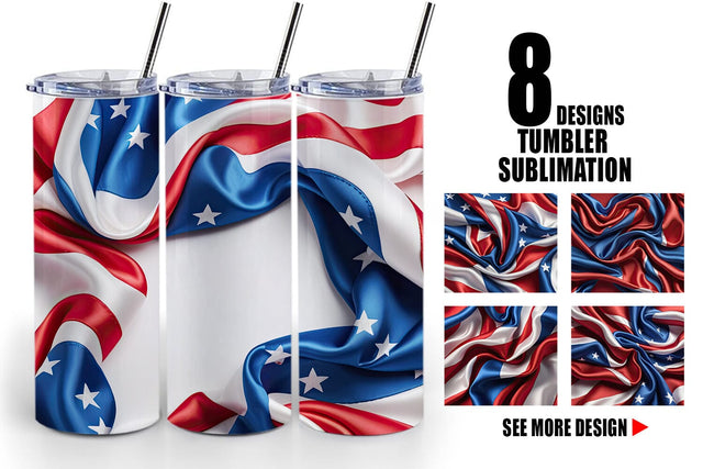 Tumbler Wrap Patriotic Silk Satin Sublimation artnoy 