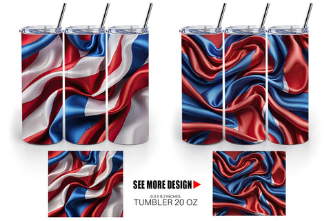 Tumbler Wrap Patriotic Silk Satin Sublimation artnoy 