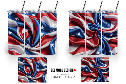 Tumbler Wrap Patriotic Silk Satin Sublimation artnoy 