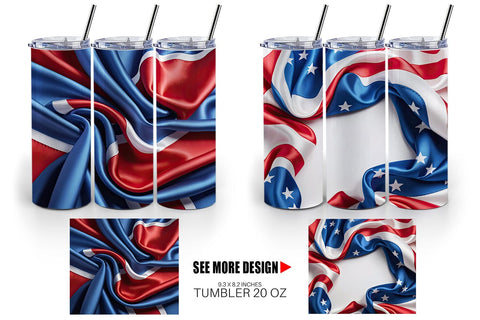 Tumbler Wrap Patriotic Silk Satin Sublimation artnoy 