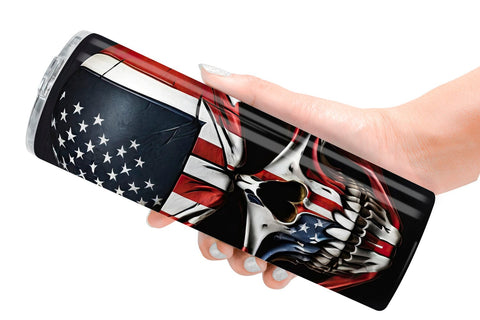 Tumbler Wrap Patriotic Skull Sublimation artnoy 