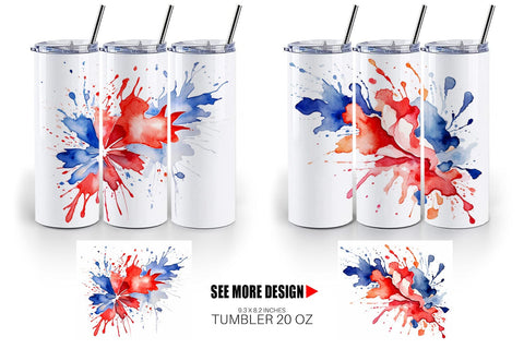 Tumbler Wrap Patriotic Splash Sublimation artnoy 