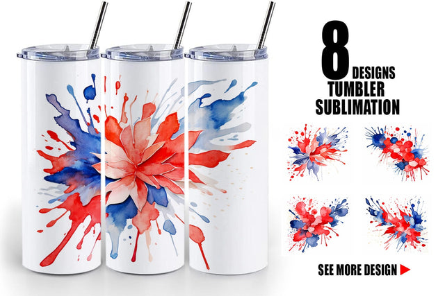 Tumbler Wrap Patriotic Splash Sublimation artnoy 