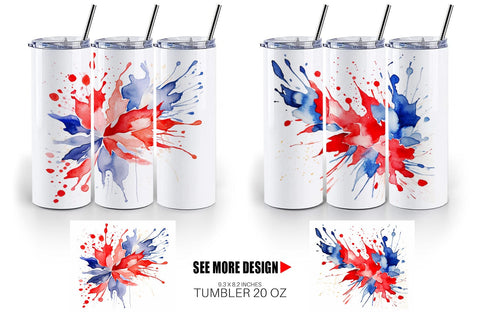 Tumbler Wrap Patriotic Splash Sublimation artnoy 
