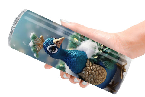 Tumbler Wrap Peacock Christmas Sublimation artnoy 