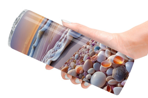 Tumbler Wrap Pebbles and Shells Sublimation artnoy 