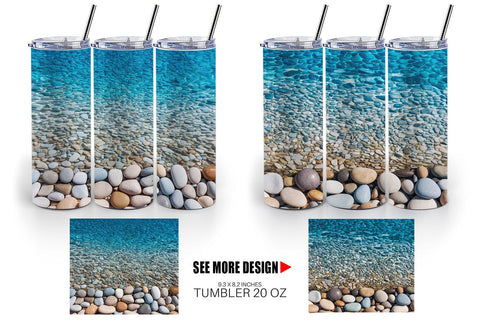 Tumbler Wrap Pebbles and Water Sublimation artnoy 