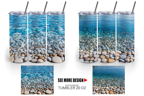 Tumbler Wrap Pebbles and Water Sublimation artnoy 