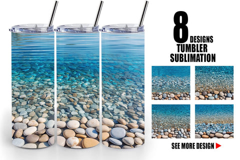 Tumbler Wrap Pebbles and Water Sublimation artnoy 