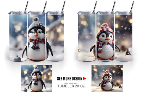 Tumbler Wrap Penguin Christmas Sublimation artnoy 