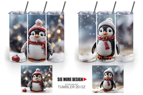 Tumbler Wrap Penguin Christmas Sublimation artnoy 