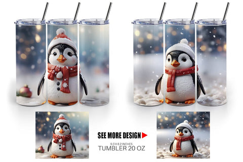 Tumbler Wrap Penguin Christmas Sublimation artnoy 