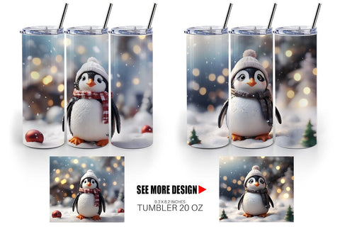 Tumbler Wrap Penguin Christmas Sublimation artnoy 