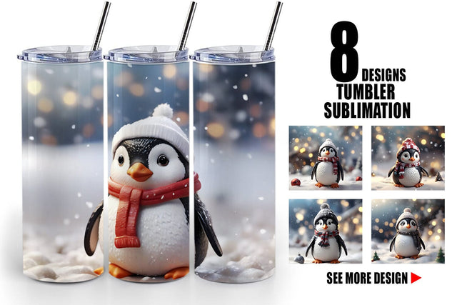 Tumbler Wrap Penguin Christmas Sublimation artnoy 