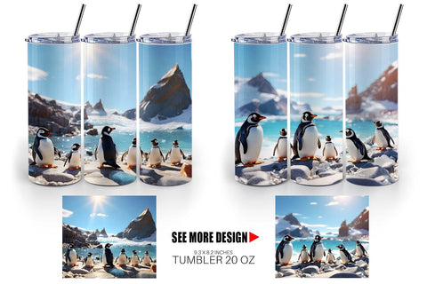 Tumbler Wrap Penguins Summer Sublimation artnoy 