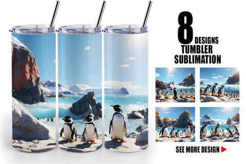 Tumbler Wrap Penguins Summer Sublimation artnoy 