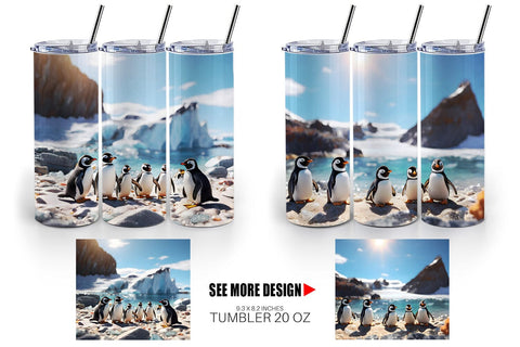 Tumbler Wrap Penguins Summer Sublimation artnoy 