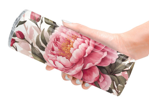 Tumbler Wrap Peony Pattern Sublimation artnoy 