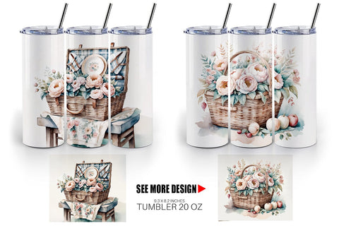 Tumbler Wrap Picnic Basket Sublimation artnoy 