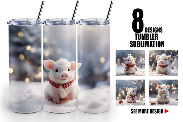 Tumbler Wrap Pig Christmas Sublimation artnoy 