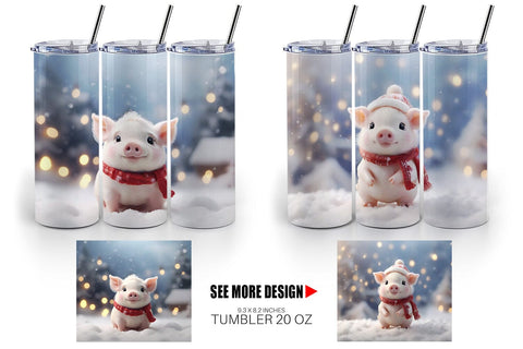 Tumbler Wrap Pig Christmas Sublimation artnoy 