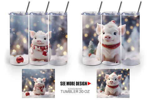 Tumbler Wrap Pig Christmas Sublimation artnoy 