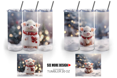 Tumbler Wrap Pig Christmas Sublimation artnoy 