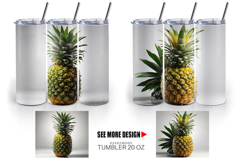 Tumbler Wrap Pineapple Fruit Sublimation artnoy 