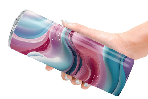 Tumbler Wrap Pink Blue Fluid Wave Sublimation artnoy 