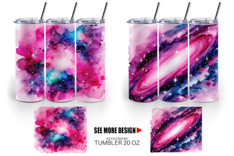 Tumbler Wrap Pink Galaxy Sublimation artnoy 