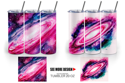 Tumbler Wrap Pink Galaxy Sublimation artnoy 