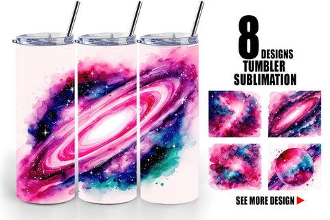 Tumbler Wrap Pink Galaxy Sublimation artnoy 