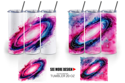 Tumbler Wrap Pink Galaxy Sublimation artnoy 