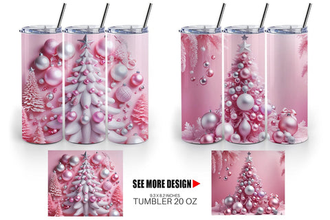 Tumbler Wrap Pink Holiday Decor Sublimation artnoy 