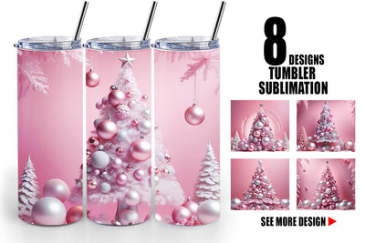 Tumbler Wrap Pink Holiday Decor Sublimation artnoy 
