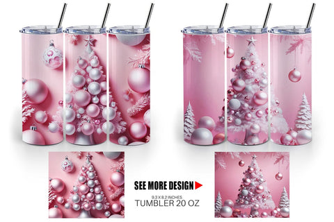 Tumbler Wrap Pink Holiday Decor Sublimation artnoy 