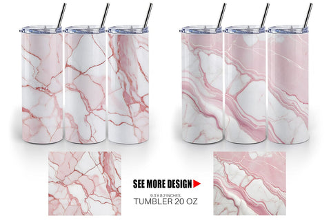 Tumbler Wrap Pink Marble Texture Sublimation artnoy 