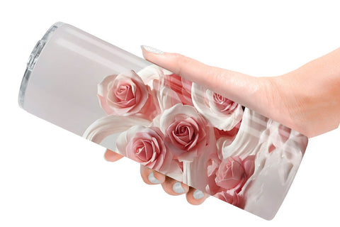 Tumbler Wrap Pink Roses Flower Sublimation artnoy 