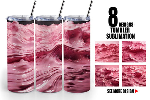 Tumbler Wrap Pink Wave Liquid Sublimation artnoy 