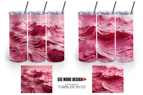 Tumbler Wrap Pink Wave Liquid Sublimation artnoy 